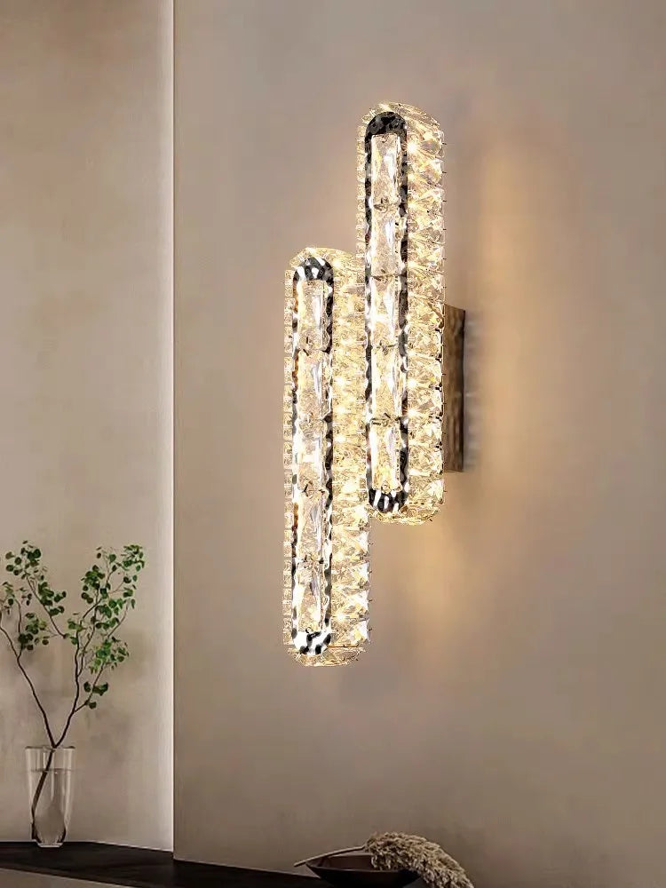 plafonnier led moderne cristal transparent argenté éclairage quotidien fixations triples dimension variable