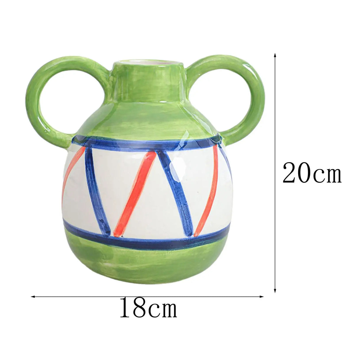 vase decoratif porcelainne stripes motif visage stylise decoration table centerpiece fleurs