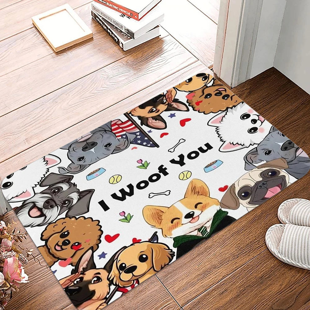 tapis porte chien motif mignon Noël décor maison intérieur moderne petit 30x50cm