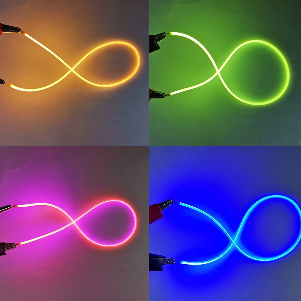 ruban led flexible orange vert blanc moderne brillant 80mm 133mm 255mm 300mm clips batteries