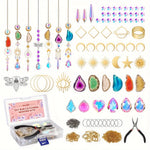 Kit DIY Suncatcher en cristal avec prismes et agate gris clair