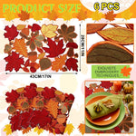 serviettes table automnales feuilles d'érable glands décoratives rouge orange marron jaune