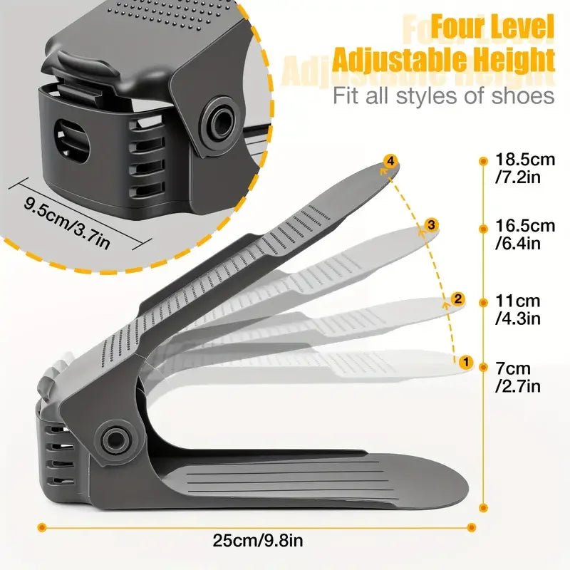 support chaussures pliable noir clips moderne niveaux ajustement 20 pièces organisateur placard