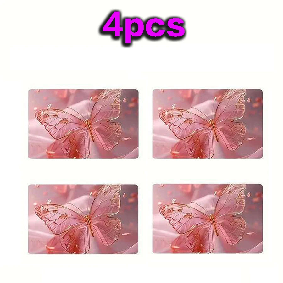 sticker carte credit papillon rose doré transparent moderne adhésif élégant