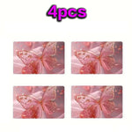 sticker carte credit papillon rose doré transparent moderne adhésif élégant