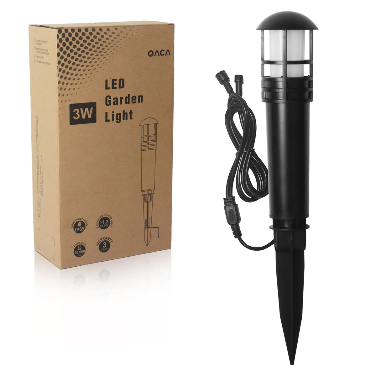 éclairage paysager extérieur led jardin étanche ip65 noir lentille frosted câble double facile moderne