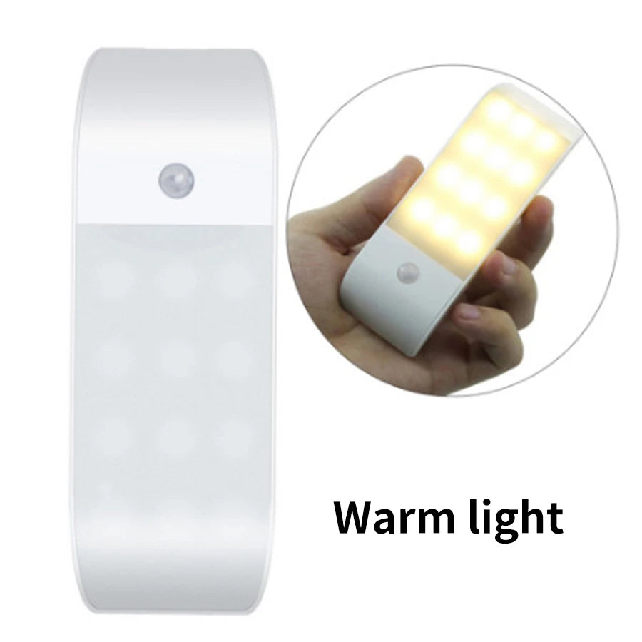 lampe led rechargeable adhésive capteur mouvement modes indicateur charge moderne blanc