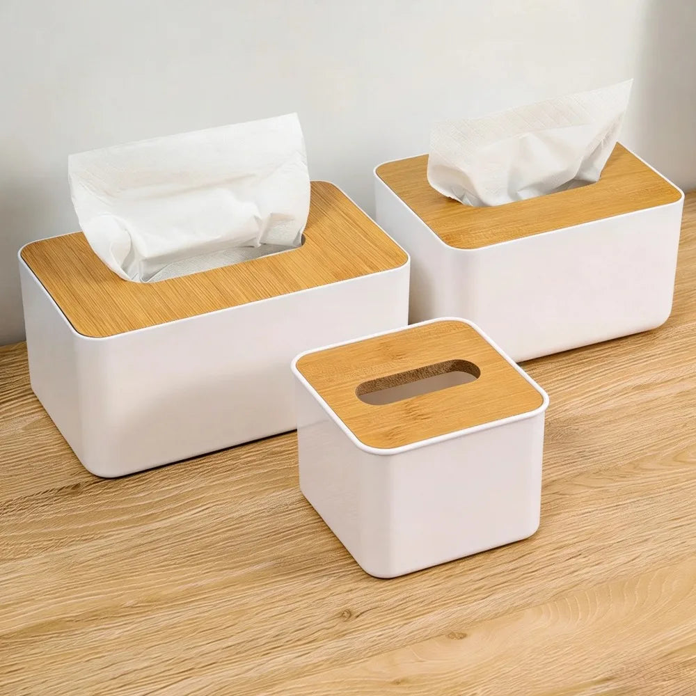 boîte mouchoirs blanc bois minimaliste moderne salon salle bain petite moyenne grande
