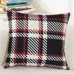 housse coussin carré géométrique coton lin moderne noir bleu rouge vert orange marron rose