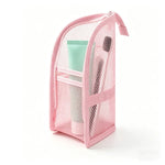 organisateur voyage toile maille eva imperméable cordon serrage brosse dents rasoir crèmes bouteille parfum