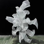 décoration murale florale soie blanche moderne suspension 100cm 120cm 150cm 180cm 200cm irisée