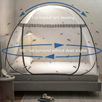 filet anti moustiques blanc bleu moderne pliable lit camping voyage transparent ventilation clips included