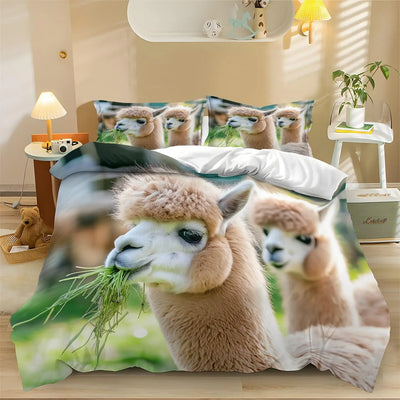 Housse de couette botanique 3D microfibre beige