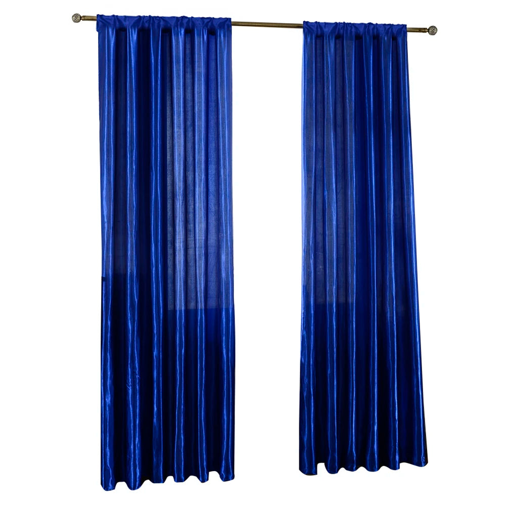 rideaux plissés blanc bleu rouge élégants semi transparent salon moderne polyester