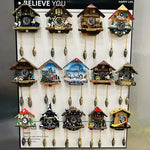 horloge pendule alpine animaux paysages aimants réfrigerateur texte traditionnel