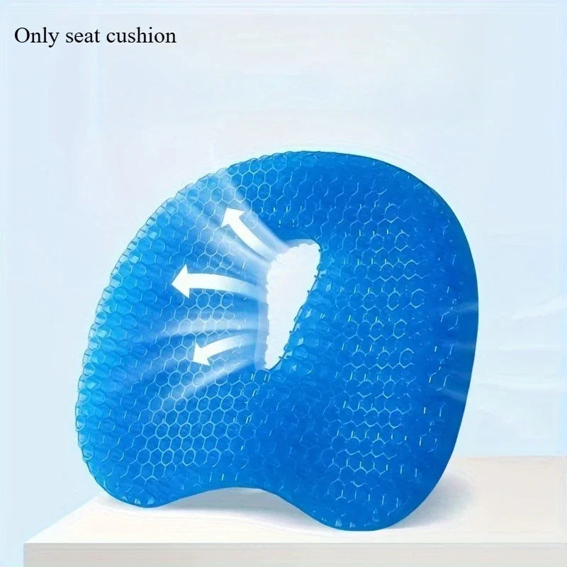 coussin siège bleu réseau hexagonal contemporain amovible lavable doux confortable ergonomique multifonctionnel