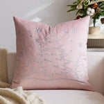 housse coussin brodée arbre noël moderne 45x45cm polyester coton velours rouge vert bleu gris