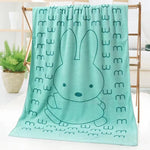 grande serviette bain microfibre enfant motif lapin doux absorbante séchage rapide coton