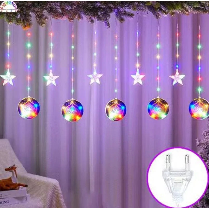 guirlande lumineuse multicolore mosaïque étoiles lunes mosquée décoration aïd intérieur extérieur