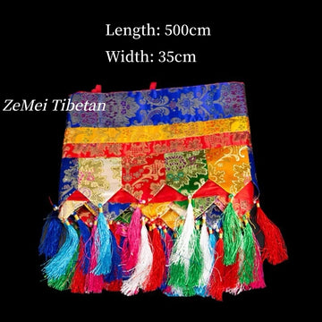 écharpe ethnique brodée florale multicolore pompons rubans adhésifs motifs géométriques traditionnels