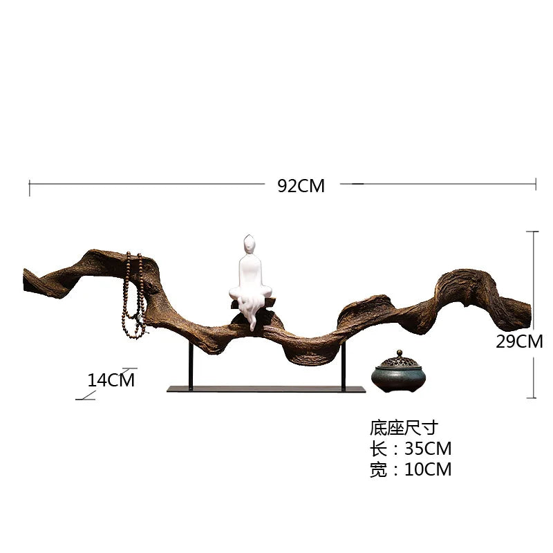 ornement zen sculpture résine arbre figurine brûle encens table décor maison cadeau chinois minimaliste
