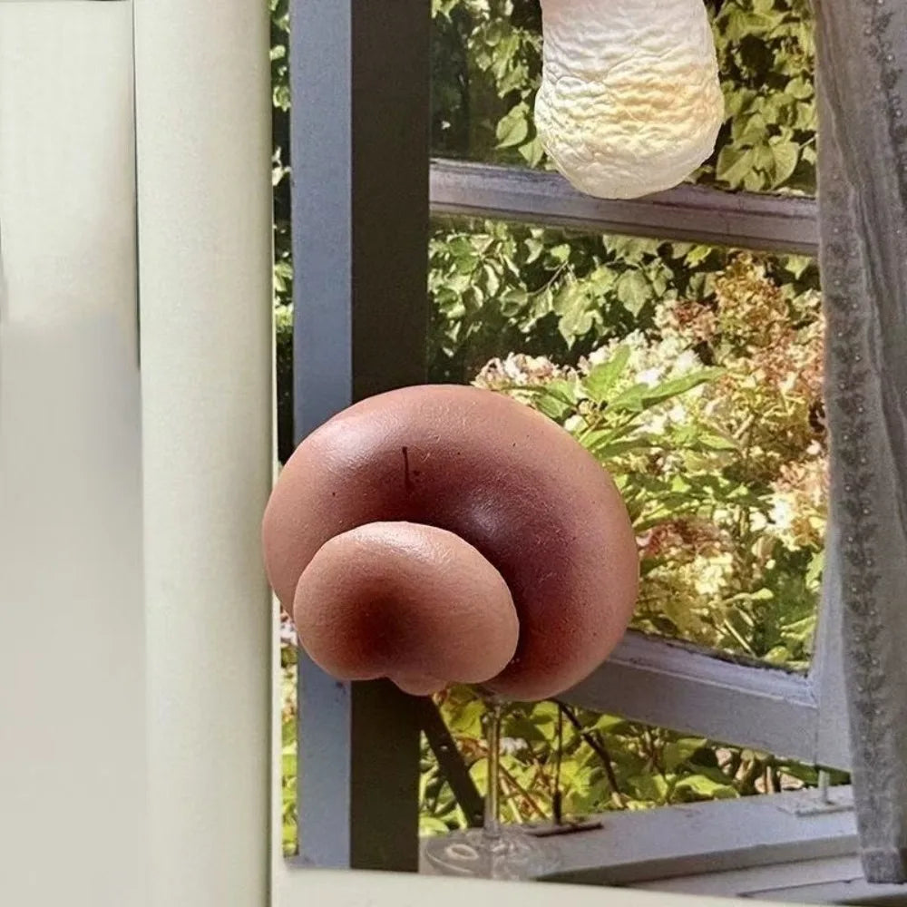 aimants réfrigérateur forme champignon couleur rouge noir blanc marron clair texture naturelle réaliste opaques