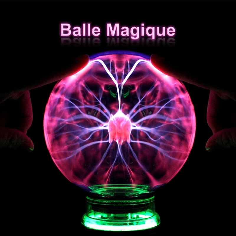 veilleuse luminescente balle magique plasma transparente câble d'alimentation moderne technologie tringle fixée pouces