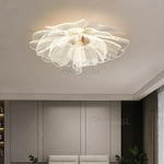 plafonnier led doré floral moderne lumière dimmable blanc beige