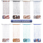 rideau frange brillante polyester moderne festif argenté bleu orange blanc noir barre suspension chambre