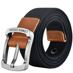 ceinture unisexe toile rayée beige marron décontracté boucle métalliqueOutdoor sports chasse ACCESSOIRES jeans