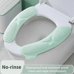 coussin toilette vert pastel texture verticale douce coton lavable réutilisable salle bain confortable