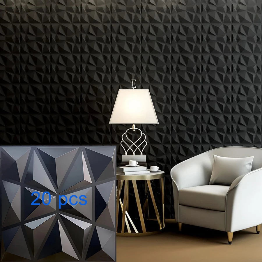 panneaux decoratifs 3d blanc geometrique moderne adhesif 30cm 30cm