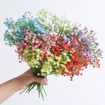 bouquet artificiel fleurs soie couleur bleu blanc rose jaune rouge violet