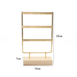 support boucles d'oreilles or blanc moderne clips boîtier bois transparent