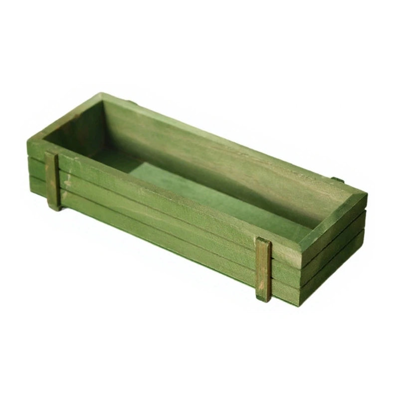 bac fleurs bois naturel vert noir bleu moderne rustique plante artificielle gravier