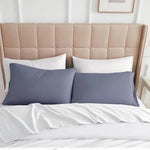 protège oreiller gris uni moderne qualité polyester lit maison simple 20x30inch