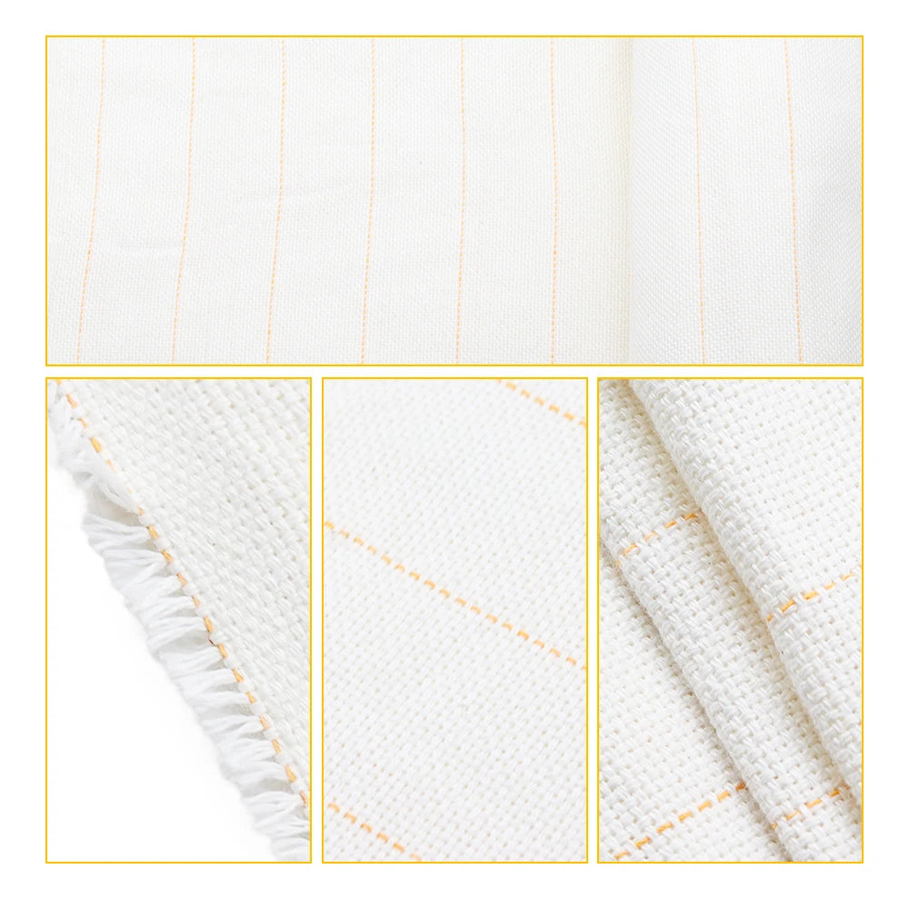 tissu coton absorption bricolage filet simple brossé rayures jaunes blanc opacité texturé