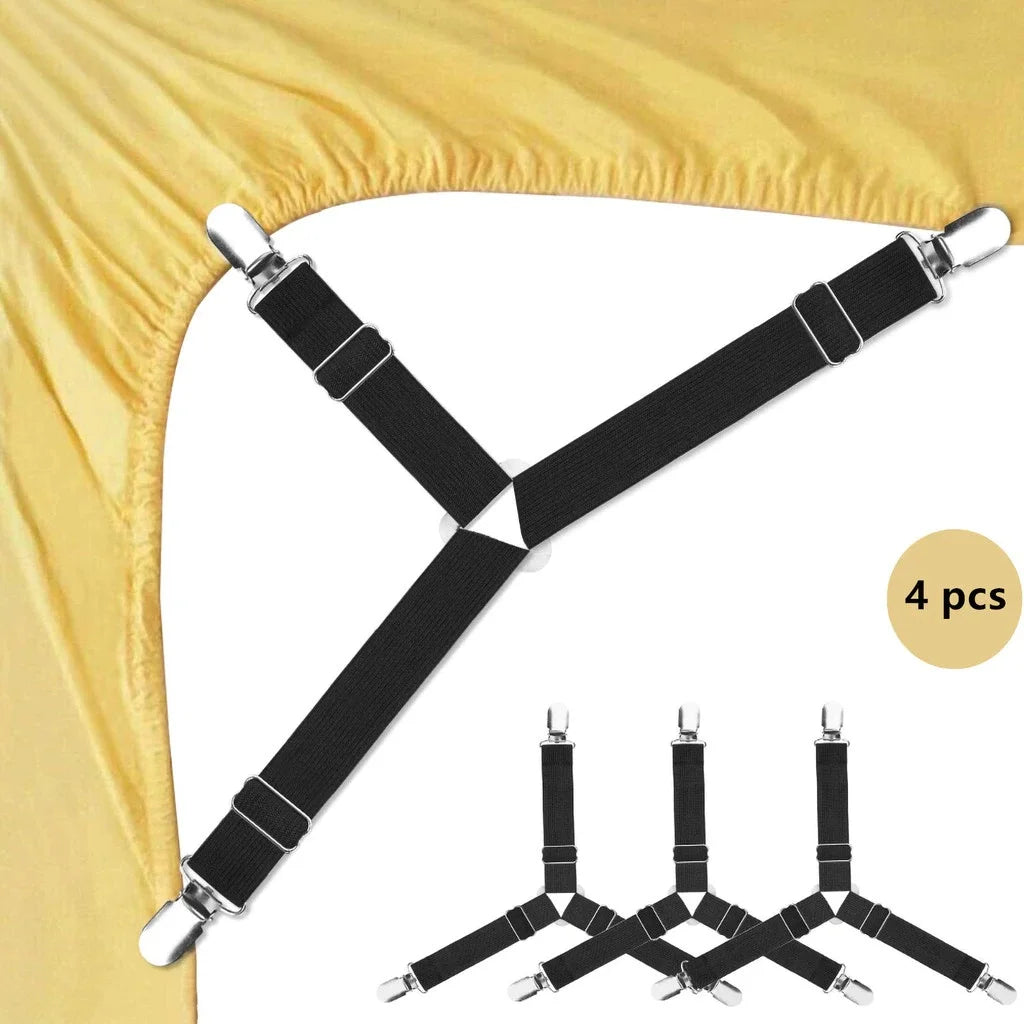 sangles lit réglables clips métalliques lot noir anti tirage fixations modernes housewares