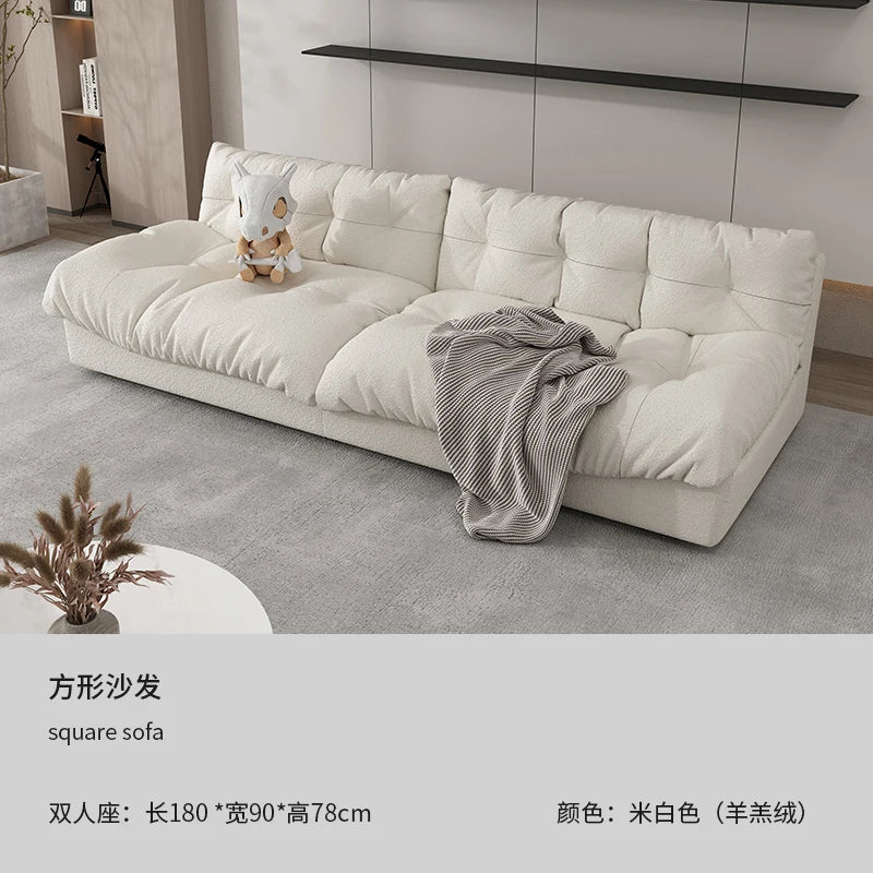 canapé blanc simili cuir moderne coussins 180 240 300 cm