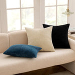 housses coussin polyester coton rayures moderne noir zip lit