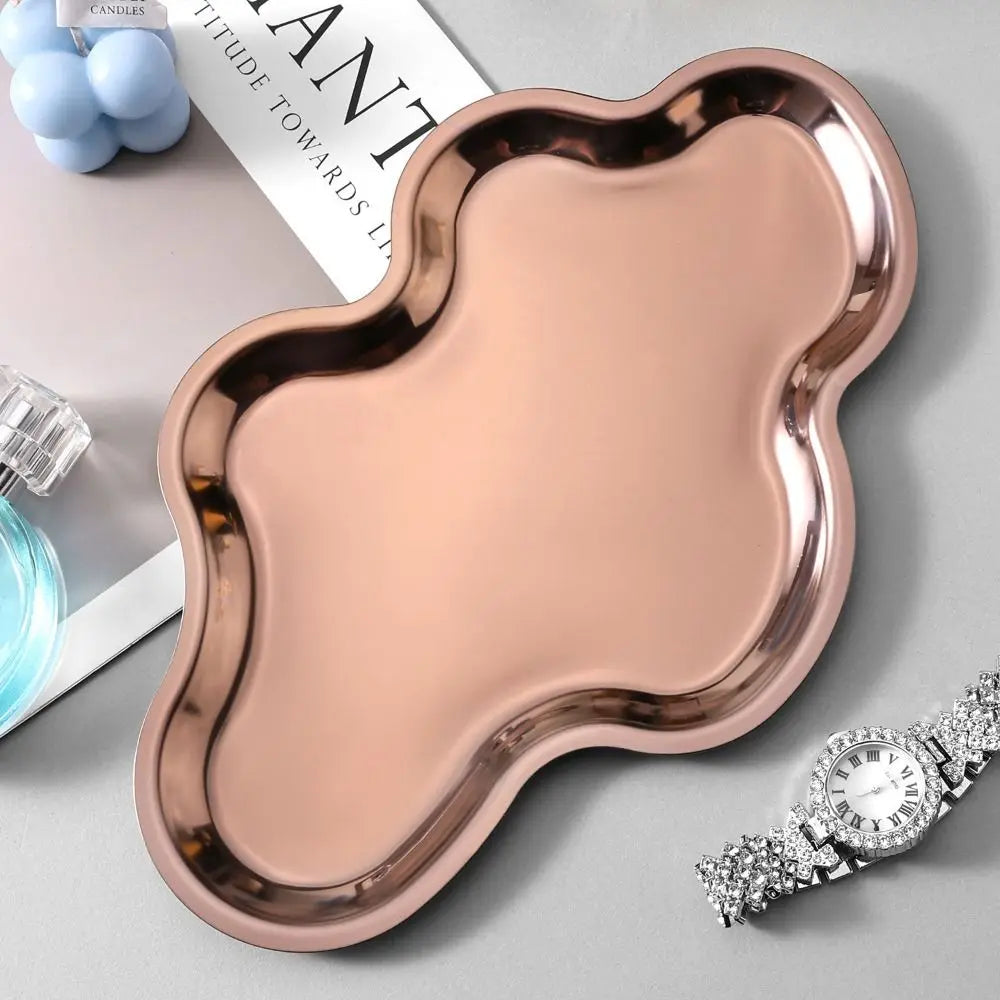 plateau moderne élégant rose gold gold iridescent black