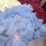 ruban tulle blanc noir rose bleu clair plissé texture ondulée opacité élégant décoration mariage