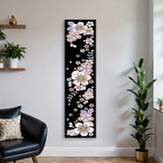 tableau mural moderne fleurs stylisées rose noir chambre salon decoration polyestère opaque