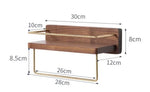 étagère murale moderne minimaliste bois naturel doré étagères clips métalliques