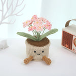 décoration intérieure pot fleurs crochet personnalisé couleur beige marron vert bleu rose violet