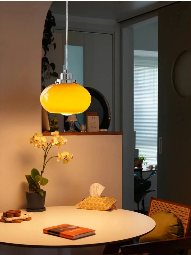 lampe suspendue moderne jaune brillante salon chambre flux lumineux élevé facile e27