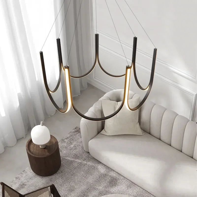 suspension lumineuse moderne or noir blanc ampoules led minimaliste contemporain semi encastrée certifications ul
