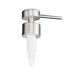 distributeur savon liquide argenté moderne sans fil sans cable lisse opaque bouton poussoir tube