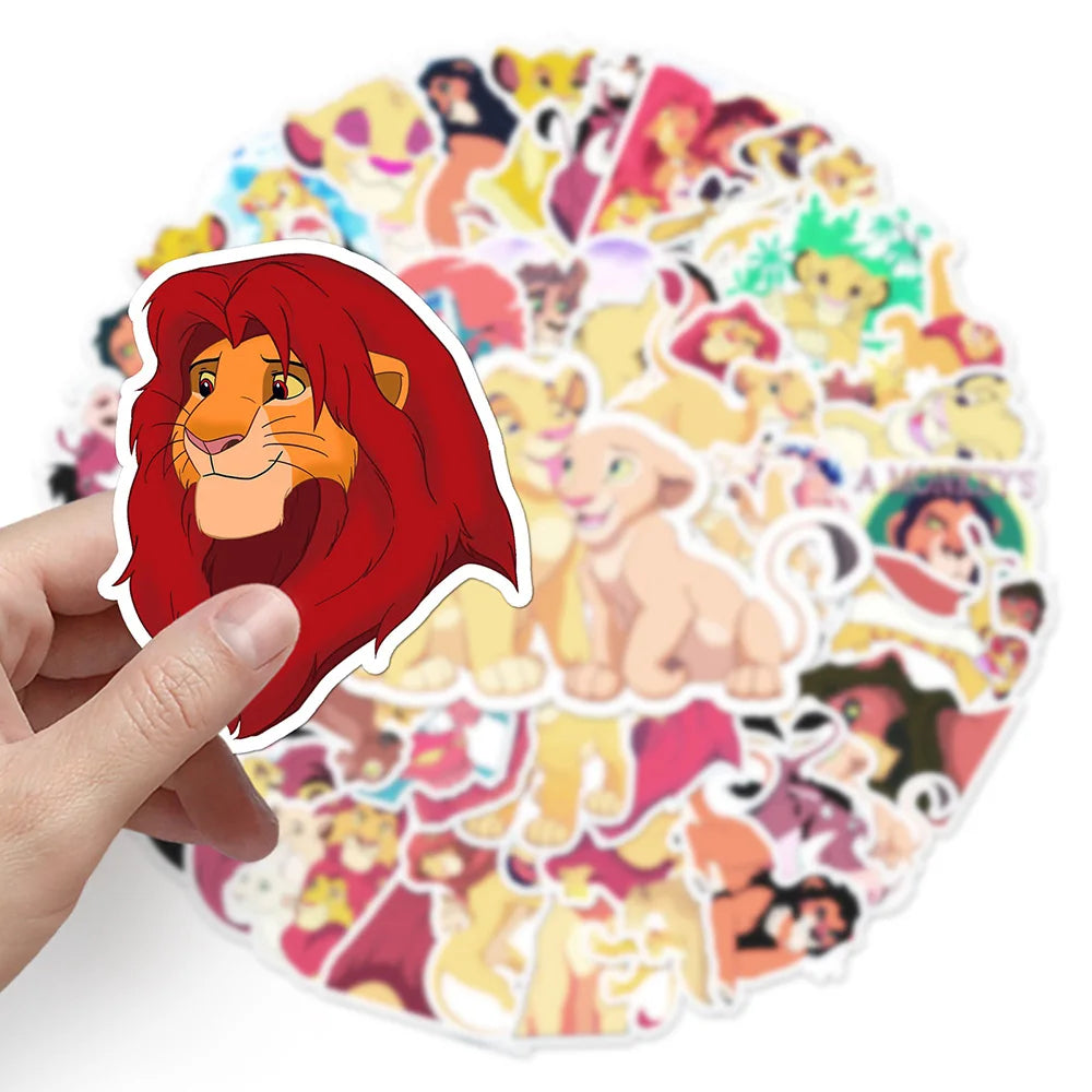 stickers disney roi lion multicolores personnages simba adhésifs scrapbooking skateboard téléphone