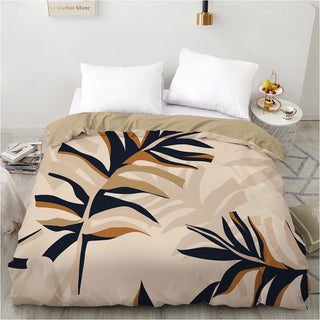 housse couette 3D motif végétal feuilles fleurs bohème moderne literie luxe chambre décoration